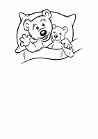 A coloring page of bear in the big blue house
